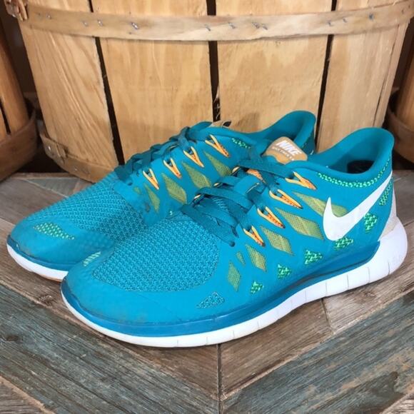 Nike Free 5.0 Turquoise Orange White 642199-303 Running Shoes Womens Size 6.5 - Picture 3 of 11